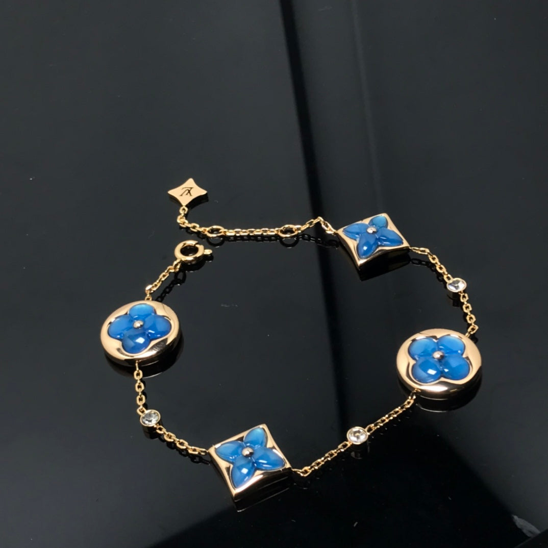 Lume Jewelry 「星と太陽」4モチーフ ブルーブレスレット
