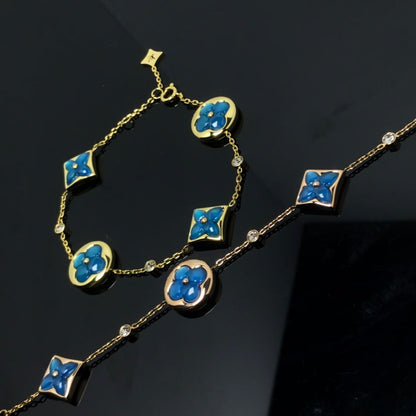 Lume Jewelry 「星と太陽」4モチーフ ブルーブレスレット