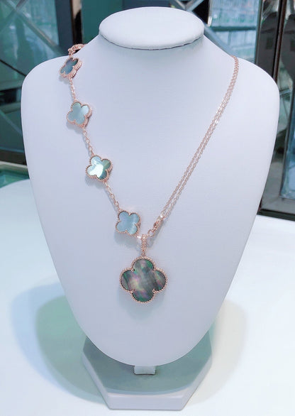 Lume Jewelry ブレスレット 5モチーフ＆ネックレス ダークMOP ローズゴールド