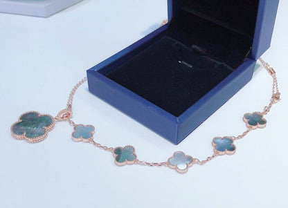 Lume Jewelry ブレスレット 5モチーフ＆ネックレス ダークMOP ローズゴールド
