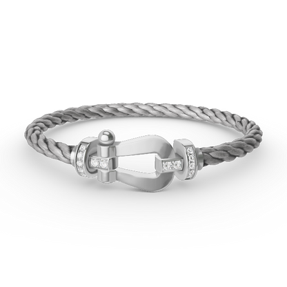 「Lume Jewelry」FORCE ラージ ホースシュー ハーフ ダイヤモンド ブレスレット シルバー