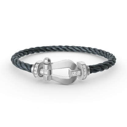「Lume Jewelry」FORCE ラージ ホースシュー ハーフ ダイヤモンド ブレスレット シルバー