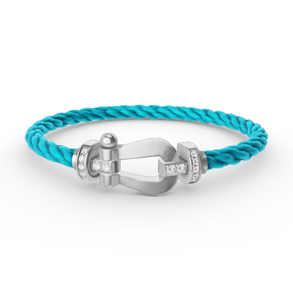 「Lume Jewelry」FORCE ラージ ホースシュー ハーフ ダイヤモンド ブレスレット シルバー