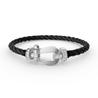 「Lume Jewelry」FORCE ラージ ホースシュー ハーフ ダイヤモンド ブレスレット シルバー