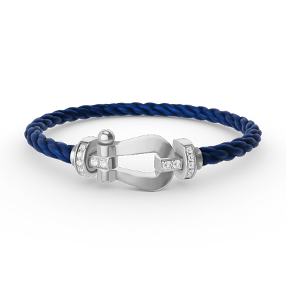 「Lume Jewelry」FORCE ラージ ホースシュー ハーフ ダイヤモンド ブレスレット シルバー