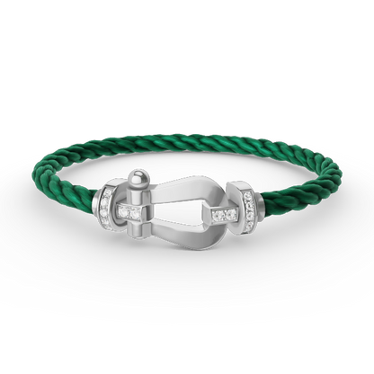 「Lume Jewelry」FORCE ラージ ホースシュー ハーフ ダイヤモンド ブレスレット シルバー