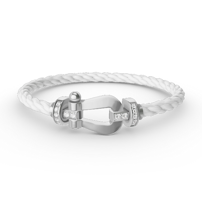 「Lume Jewelry」FORCE ラージ ホースシュー ハーフ ダイヤモンド ブレスレット シルバー