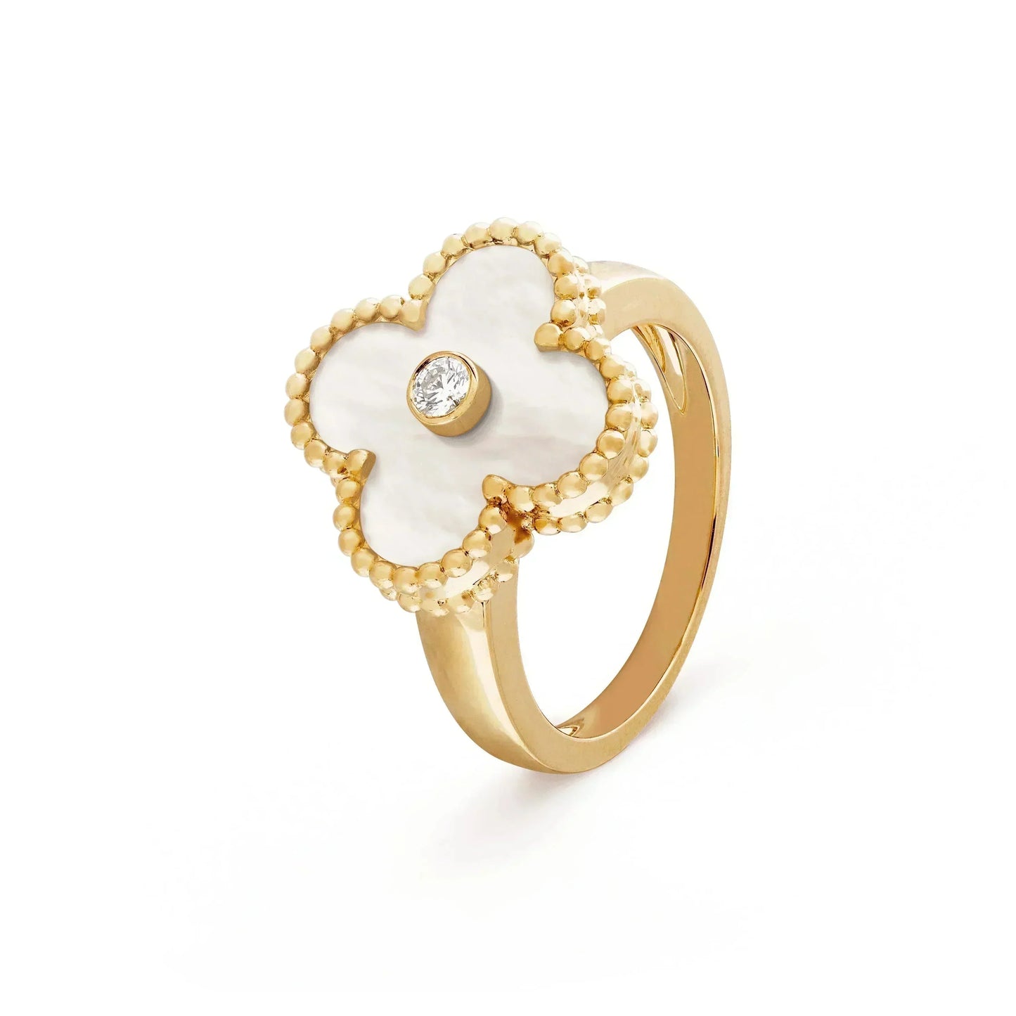 「Lume Jewelry」クローバー ピンクMOP リング ゴールド ダイヤモンド