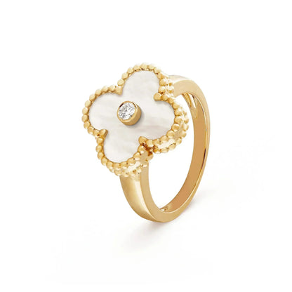 「Lume Jewelry」クローバー ピンクMOP リング ゴールド ダイヤモンド
